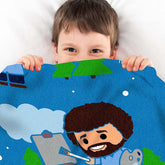 Sleep Squad Bob Ross 60 x 80 Raschel Throw Blanket